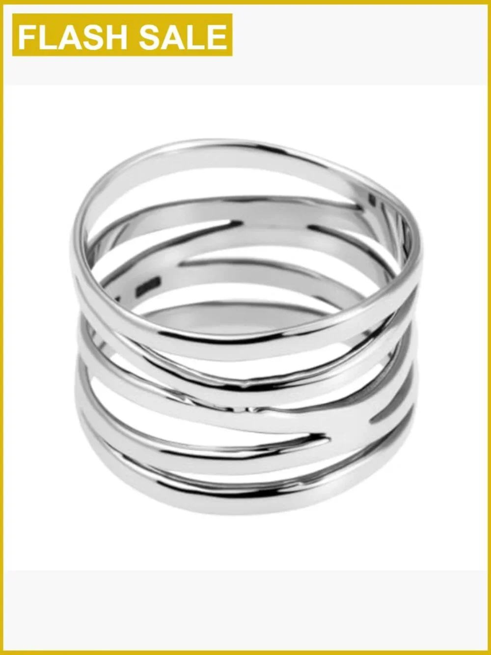 S925 Sterling Silver Chunky Knot Band Ring Women Wide Stacking